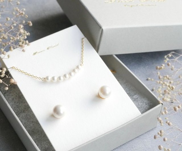 Set discount Simple formal set of shell pearls Necklace・2way