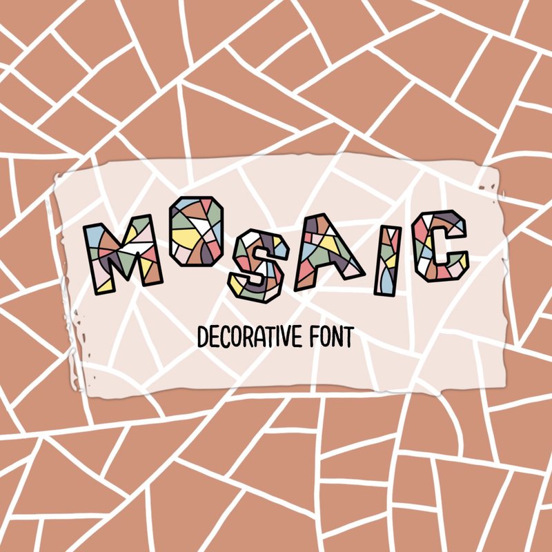 Mosaic Font OTF TTF - 字體設計 - 其他材質 