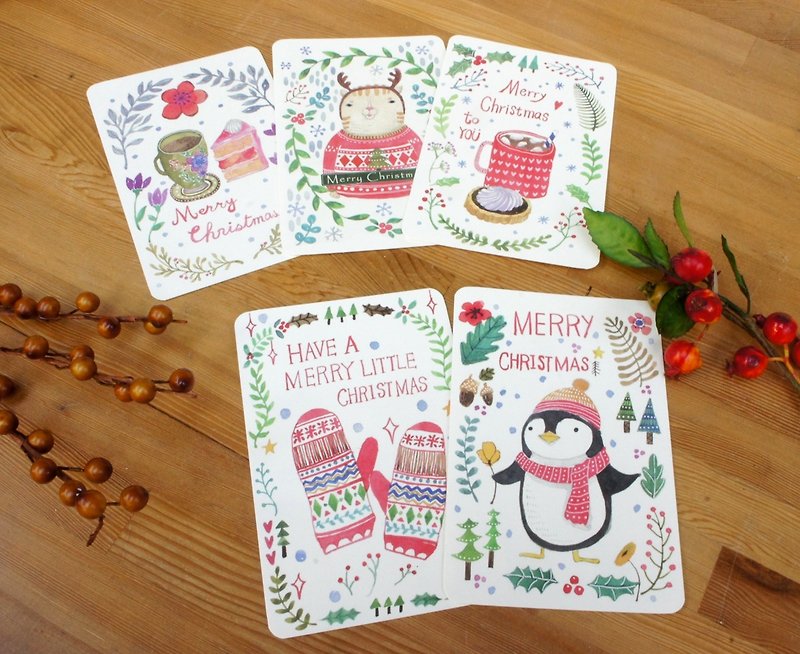 Paper Cards & Postcards Red - Sewing ball ◆ 2016 Christmas postcard group (5 bombs) (5 in)