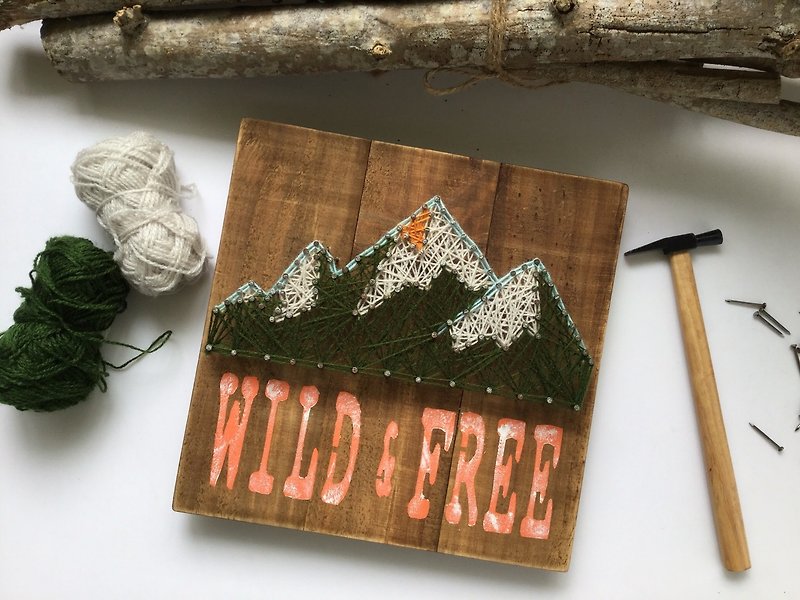 Wild & Free Wooden Handmade Wall Decoration Personality Gift One and Only - ตกแต่งผนัง - ไม้ สีนำ้ตาล