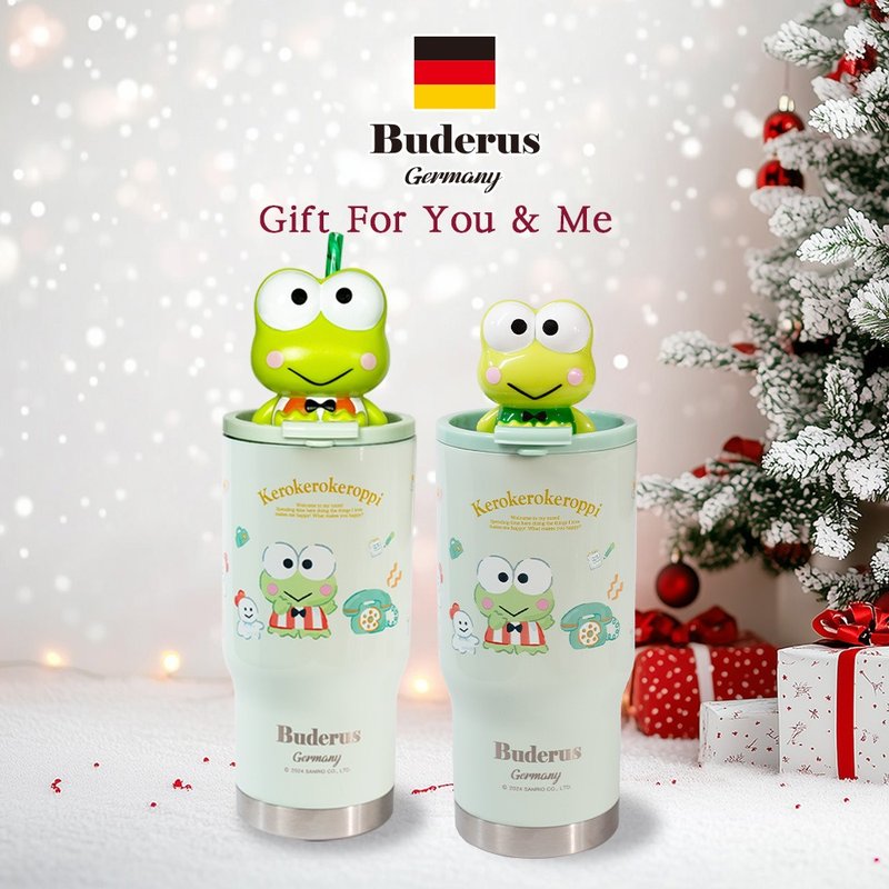 Christmas Gift [Germany Buderus] Sanrio Ceramic Ice Cup 710ml-Big Eyed Frog - กระบอกน้ำร้อน - สแตนเลส ขาว