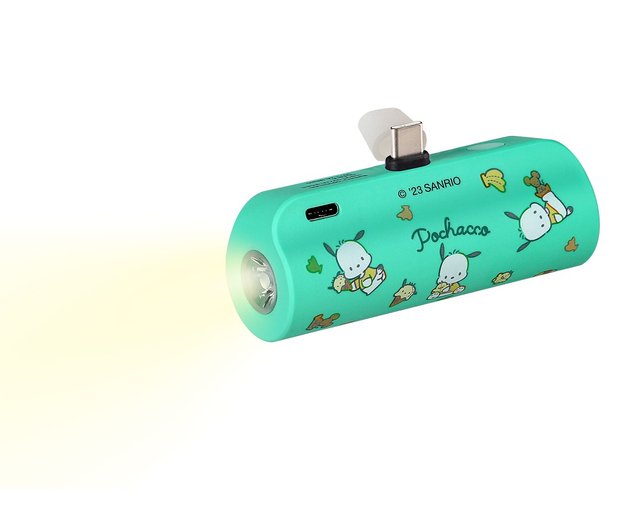 5000mAh モバイル充電式バッテリー 懐中電灯付き - ポチャッコ
