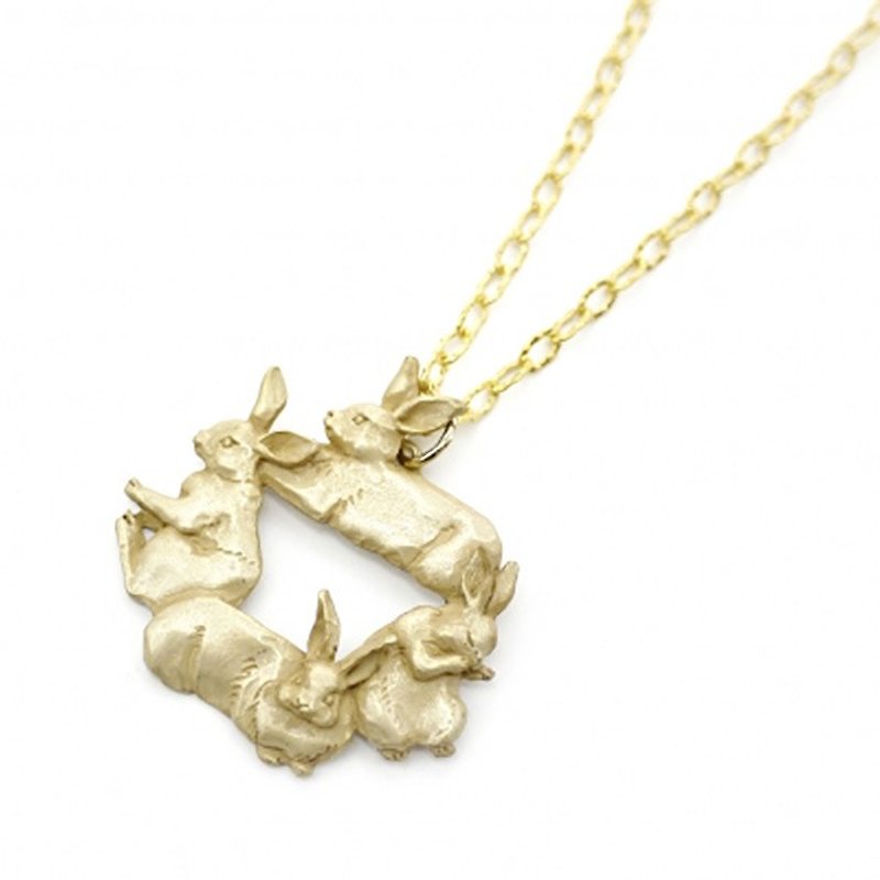 Rabbit House Rabbit Hut / Necklace NE347 - Necklaces - Other Metals Gold