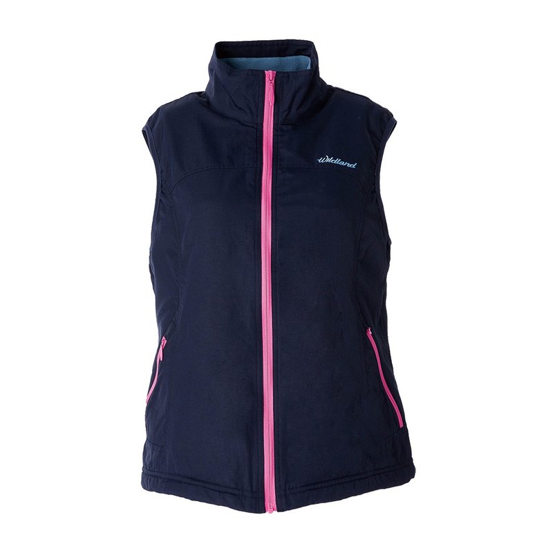 【Wildland Wilderness】Waterproof, windproof and warm vest female dark blue W2709-72 - เสื้อกั๊กผู้หญิง - เส้นใยสังเคราะห์ สีน้ำเงิน