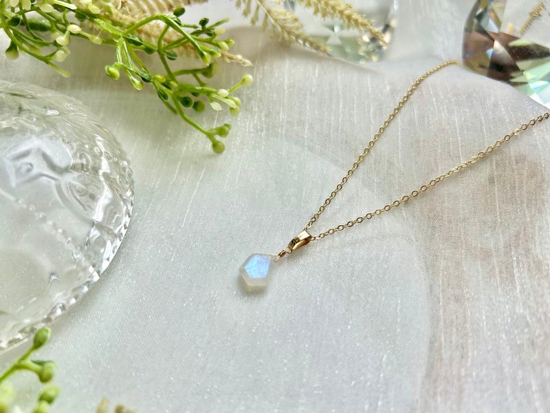 Basket moonstone necklace moonstone basket moonlight handmade necklace crystal jewelry handmade jewelry - Necklaces - Gemstone White