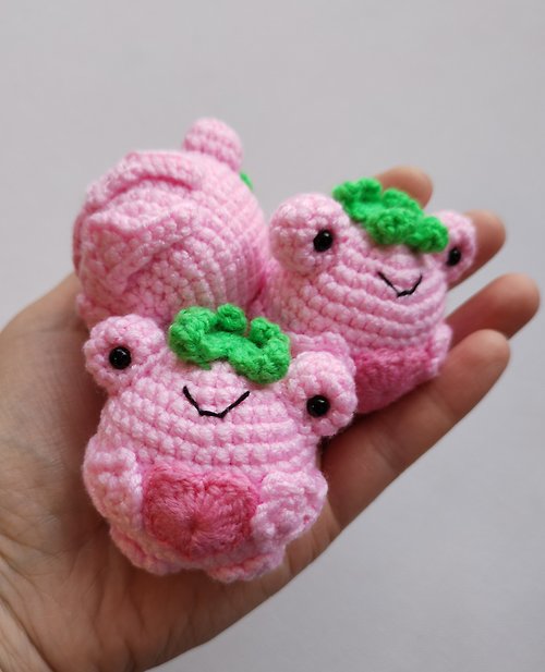 ToysByKrOks Crochet pattern frog, strawberry frog, crochet frog, amigurumi frog pattern