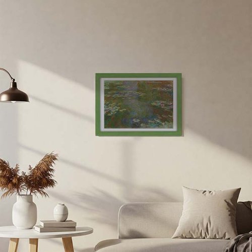 佐々木友、【睡蓮の池】、希少な大判額装用画集より、美品、日本人画家 佐々木友、【睡蓮の池】、希少な大判額装用画集より、美品、日本人