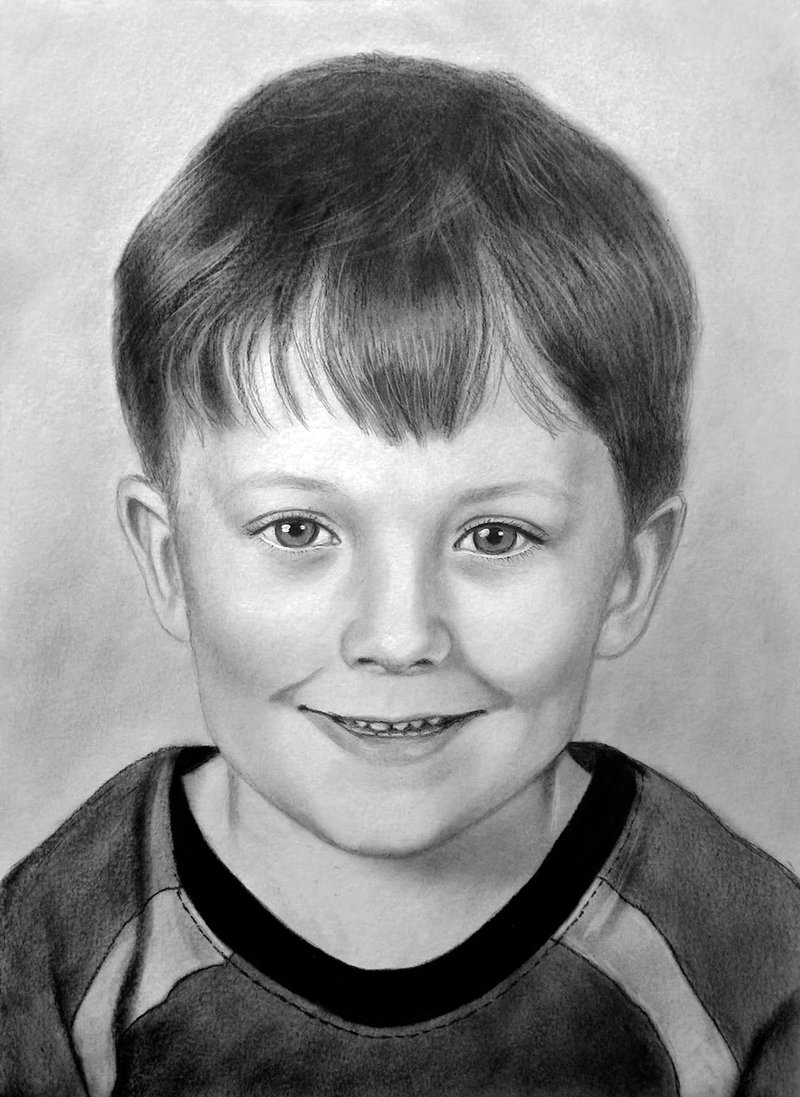 Realistic kids portrait Custom Drawing Baby  portrait from Photo Children art - ภาพวาดบุคคล - กระดาษ สีเทา