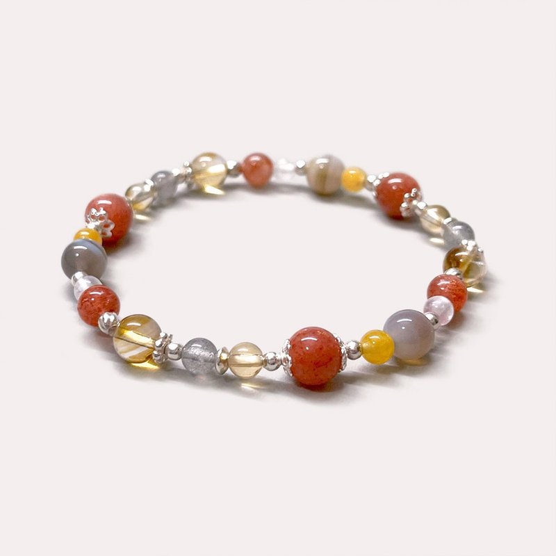 Stone Citrine Persian Agate 925 Sterling Silver Bracelet - สร้อยข้อมือ - เครื่องเพชรพลอย 