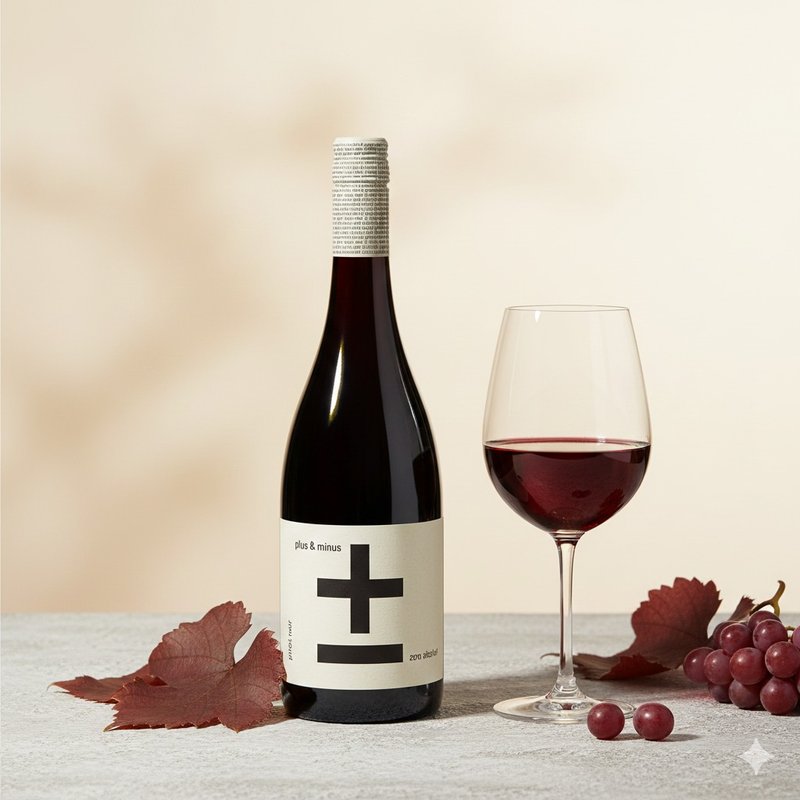 プラス＆マイナスブラックノワール ノンアルコール 赤ワインフレーバードリンク VEGAN 750ML - ジュース - その他の素材 レッド