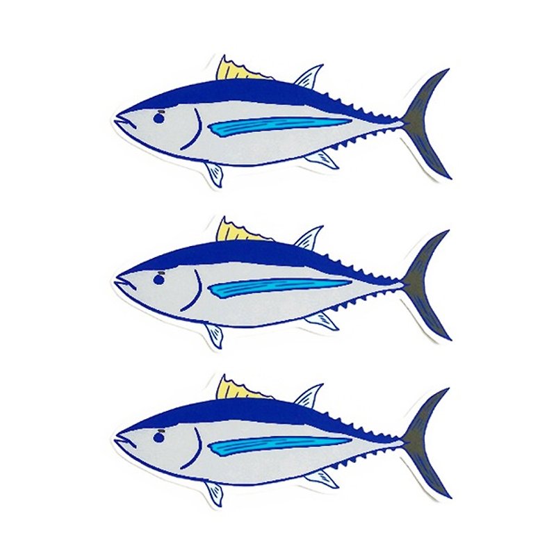 1212 design fun funny stickers waterproof stickers everywhere - Mr. tuna fish - Stickers - Waterproof Material Blue