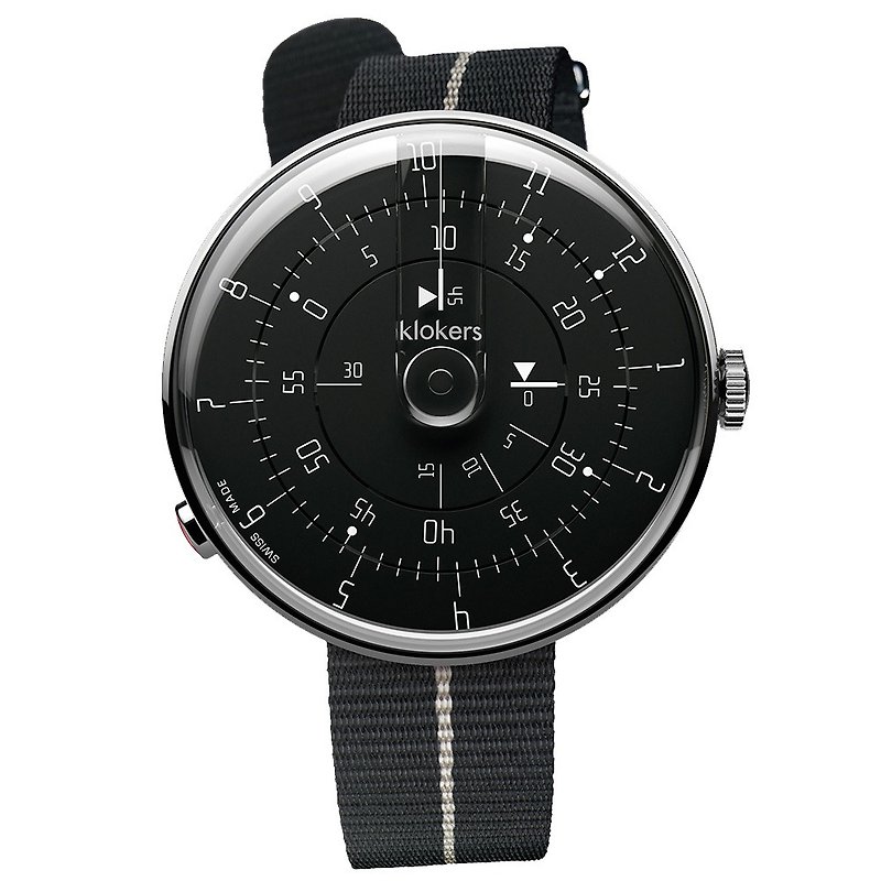 KLOK-01-M2 極簡黑色錶頭 +尼龍單圈錶帶 加碼贈送原廠手環 - 男裝錶/中性錶 - 其他材質 黑色