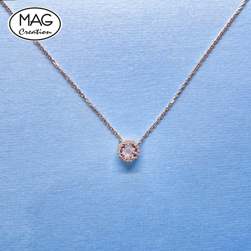 Halo Collection | 18K White Gold Natural Diamond Necklace - Necklaces - Precious Metals 