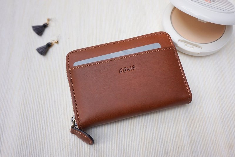 coiin coin wallet - กระเป๋าสตางค์ - หนังแท้ สีนำ้ตาล