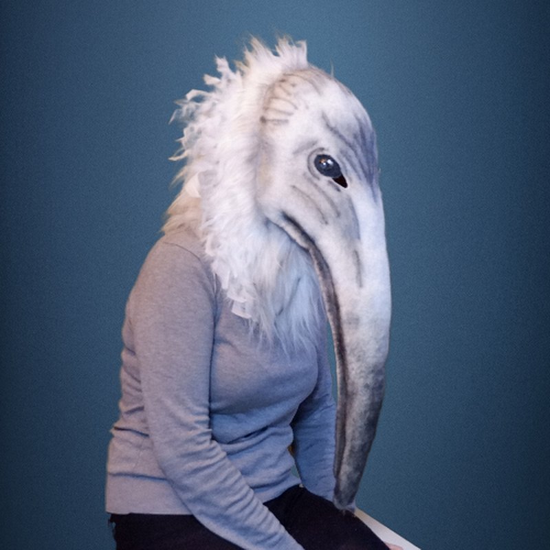 Mask of Lofaminus, a snowy white bird from the year 2027, for cosplay purposes - Other - Wool White