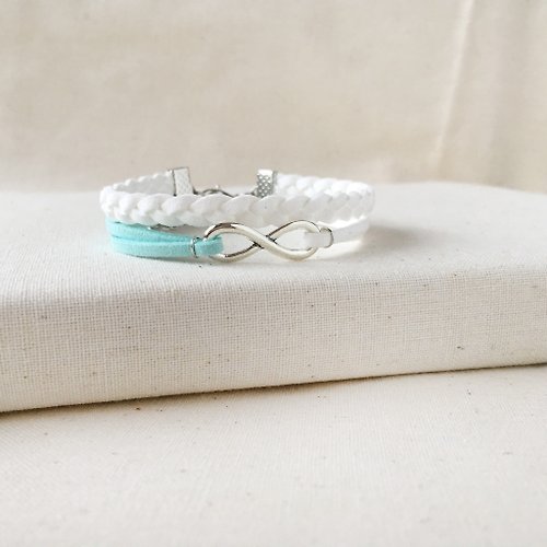 Anne Handmade Bracelets 安妮手作飾品 Infinity 永恆 手工製作 雙手環-雪花白 限量