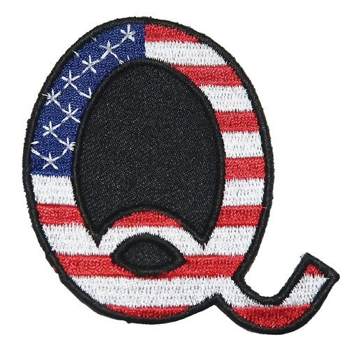 A-ONE 美國國旗Q 熨斗刺繡背膠補丁 袖標 布標 布貼 補丁 貼布繡 臂章