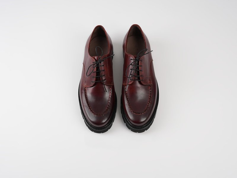 (M) EL U-TIP DERBY - EBICHA - Men's Leather Shoes - Genuine Leather Red