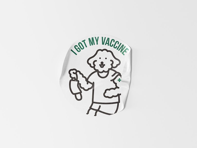 I got my vaccine Sticker (2EA) - 貼紙 - 紙 白色
