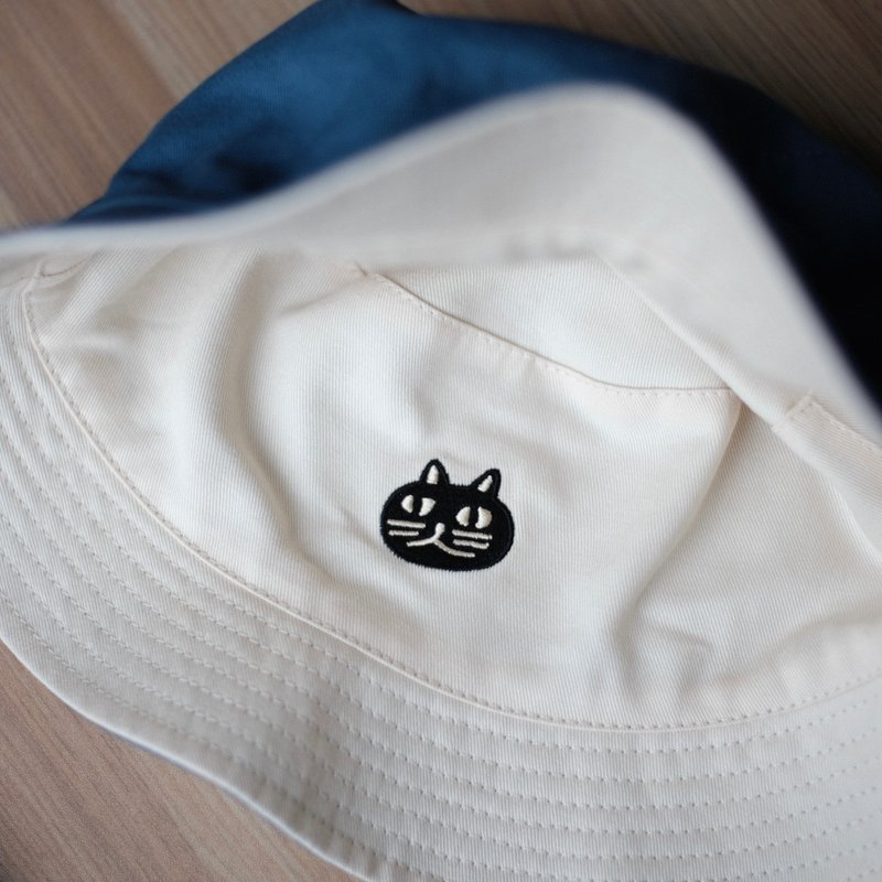 |Cotton hat|Double-sided embroidered bucket hat/002 - Hats & Caps - Cotton & Hemp White