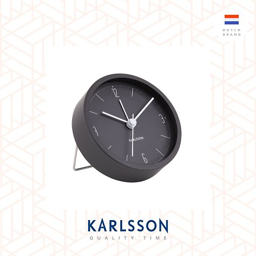 Ur Lifestyle 荷蘭Karlsson, Alarm clock Numbers & Lines matt black
