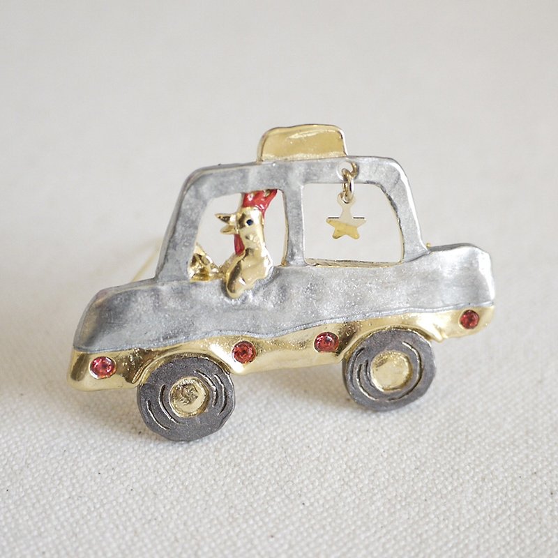 TaxiBrooch / Taxi Pin Brooch PB 060 - Brooches - Other Metals Silver