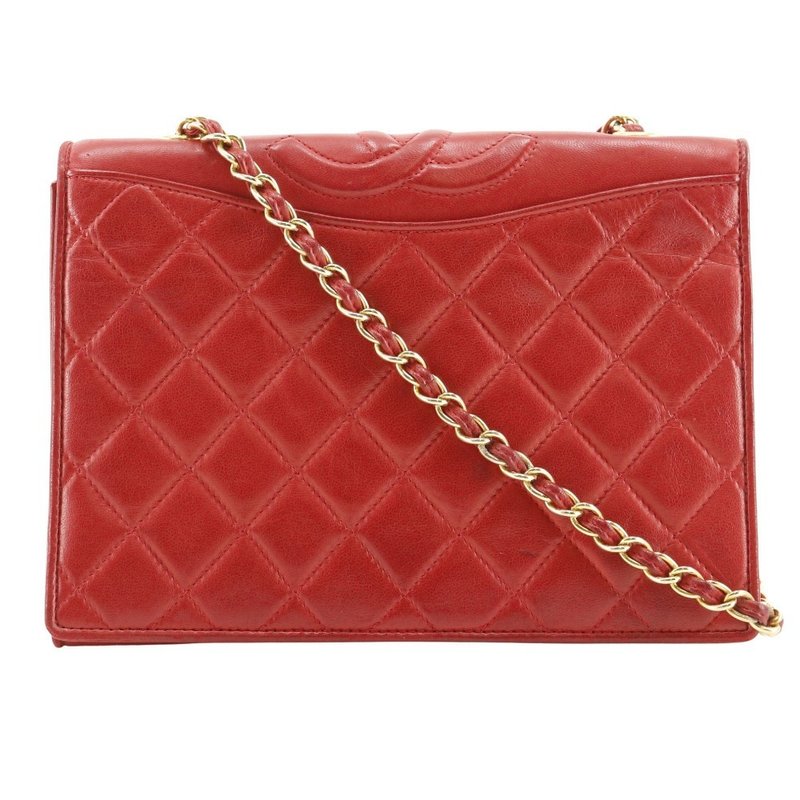 【日本直送】シャネル CHANEL チェーンショルダー ショルダーバッグ マトラッセ ココマーク ヴィンテージ ラムスキン 赤 レディース【中古】 - 側背包/斜背包 - 真皮 紅色