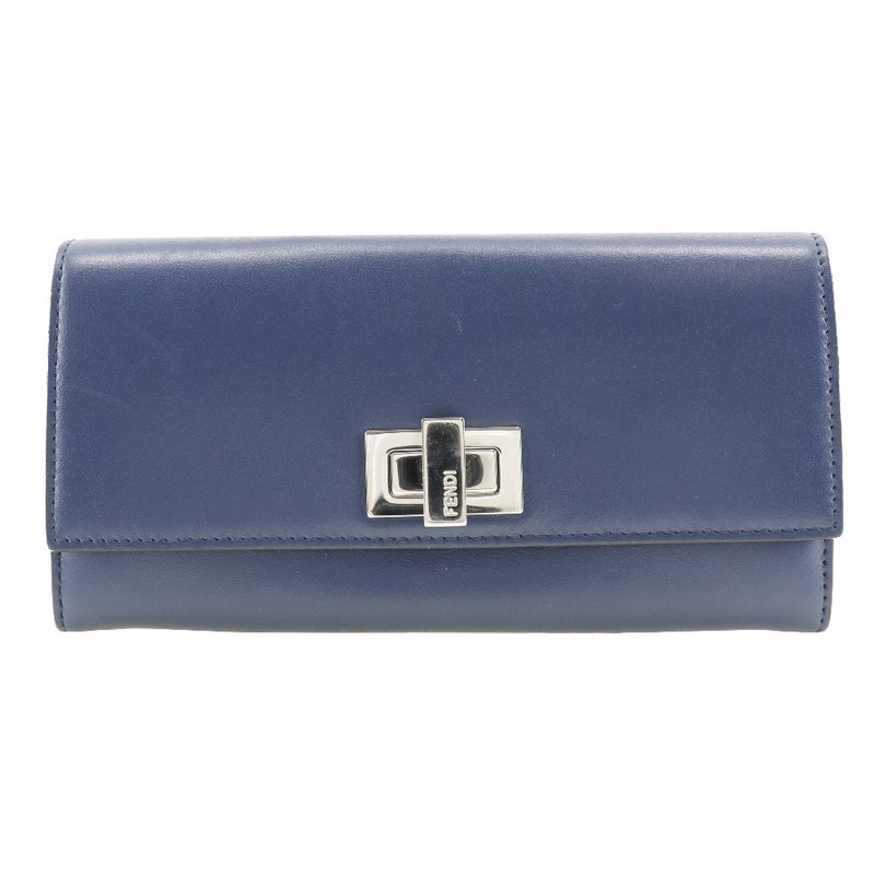 【日本直送】フェンディ FENDI ピーカブー 長財布 8M0377 カーフ ネイビー レディース【中古】 - 錢包/皮夾/長短夾 - 真皮 藍色