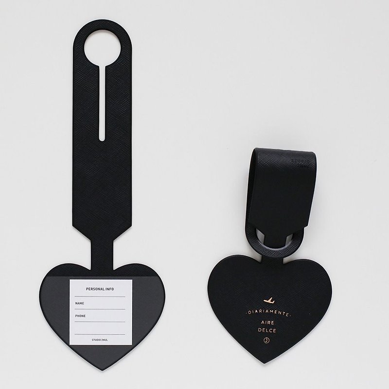 TNL heart time love baggage tag - black personality, TNL85151 - Luggage Tags - Plastic Black