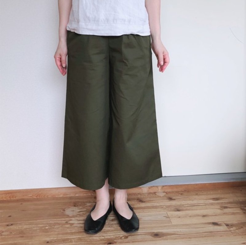 Pinkoi 代購 - 棉質寬褲8/4長卡其 - 女長褲 - 棉．麻 