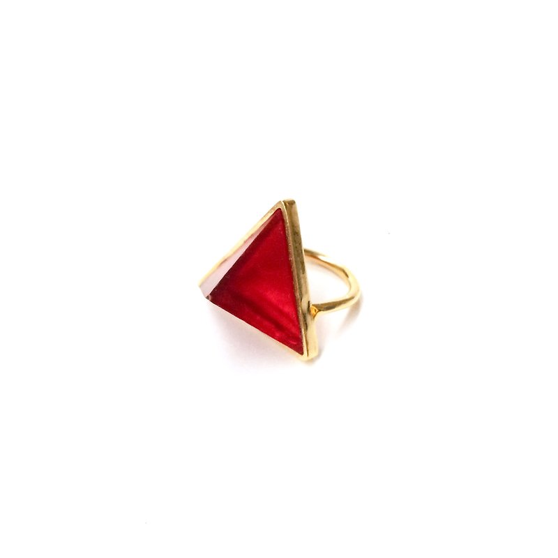 三角リング  レッド - 戒指 - 樹脂 紅色