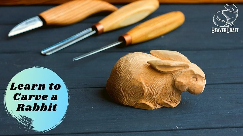 DIY handmade carving material package-Jade Rabbit - Wood, Bamboo & Paper - Wood Brown
