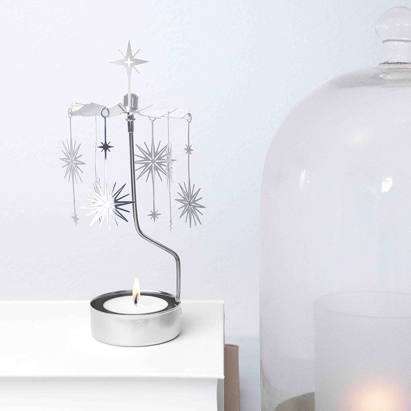 Eternal Star Rotating Candle Holder (With Candles) - Candles & Candle Holders - Other Metals 