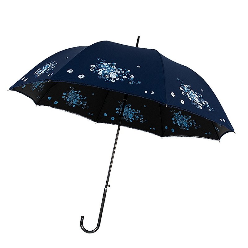 双龍ハナブラック傘 直立傘 自動晴雨兼用傘 (ブルー) - 傘・雨具 - 防水素材 ブルー
