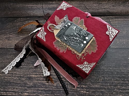junkjournals Huge witch grimoire Witch journal handmade spell book of shadow with bookmark