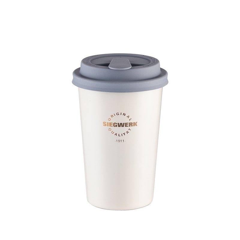 【SIEGWERK】德國琺瑯迷你隨行杯350ml_北歐白 - 水瓶/水壺 - 琺瑯 白色