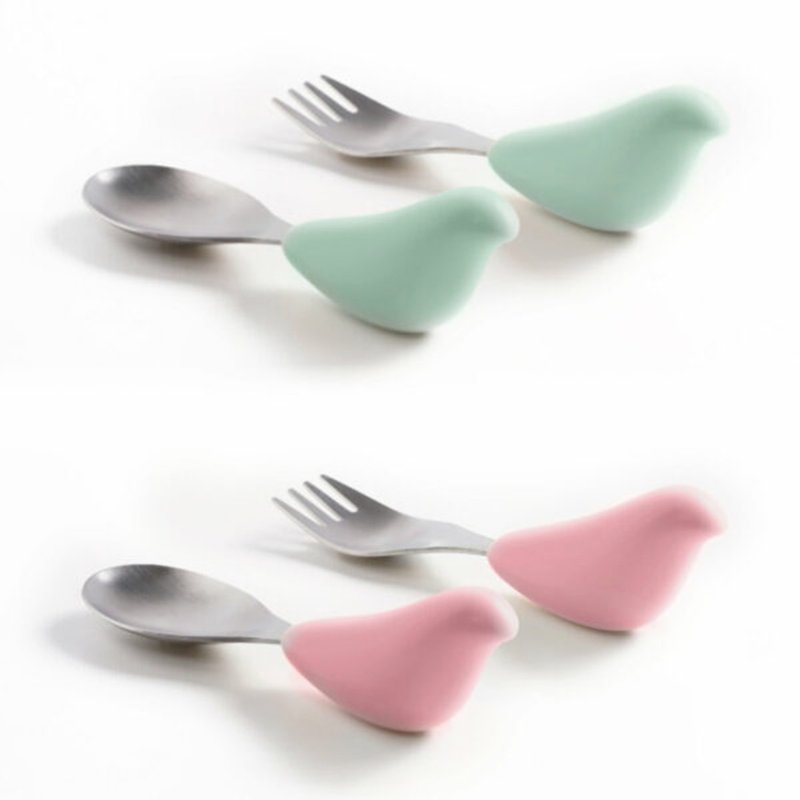 PICAOO Bukaba learning tableware-fork and spoon set purchased in two sets (choose two colors) - Children's Tablewear - Other Metals Green