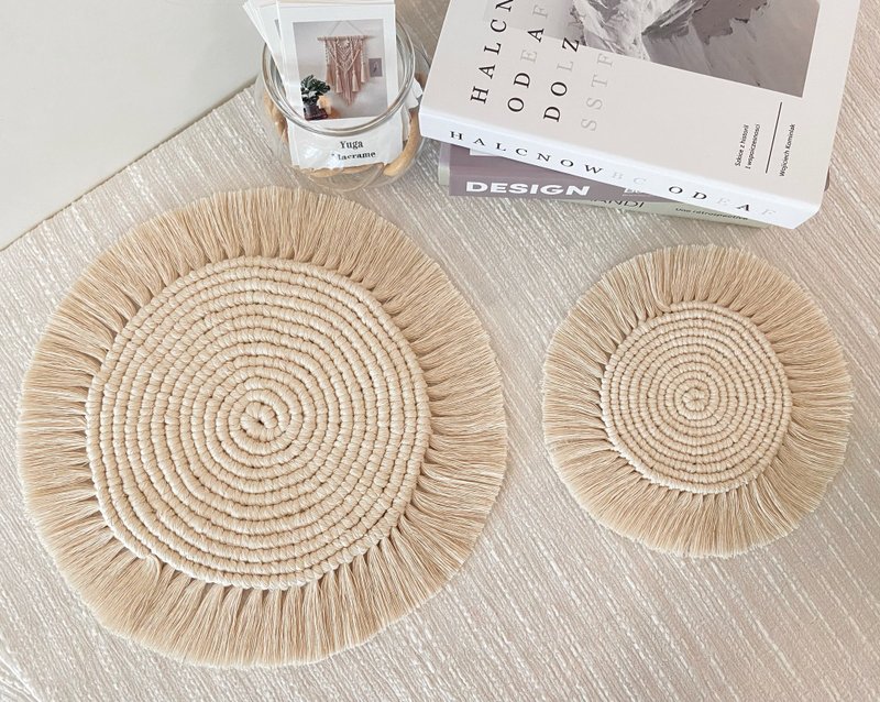 Macrame/北歐INS手工編織杯墊 - 擺飾/家飾品 - 棉．麻 