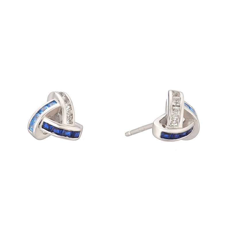 LUCIANO MILANO Get Together - Blue Sterling Silver Earrings - ต่างหู - โลหะ สีเงิน