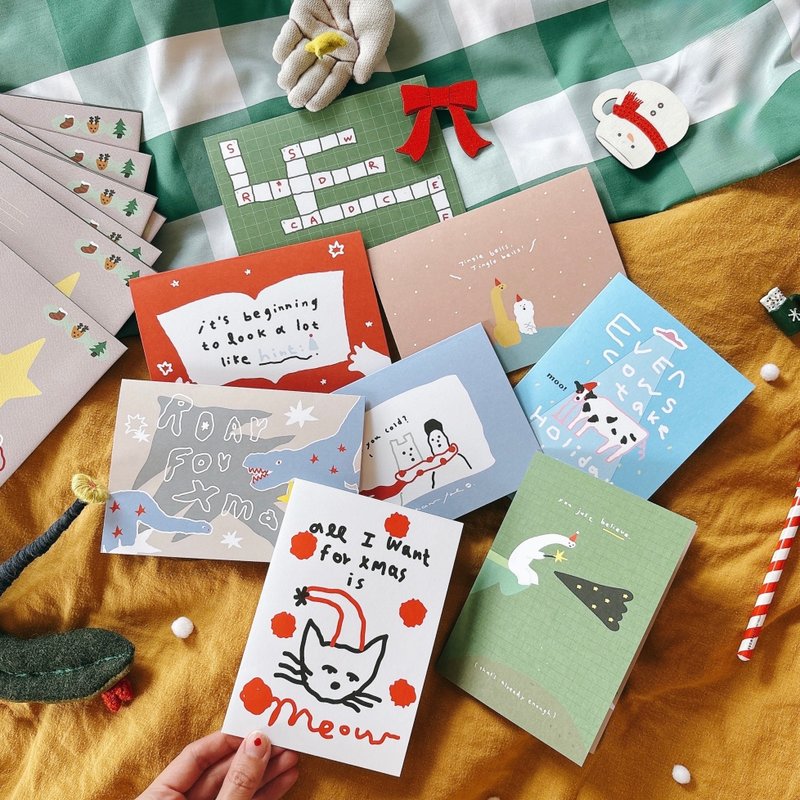 \ 期間限定15%OFF / クリスマス封筒カード 8種コンプリートセット - はがき・メッセージカード - 紙 多色