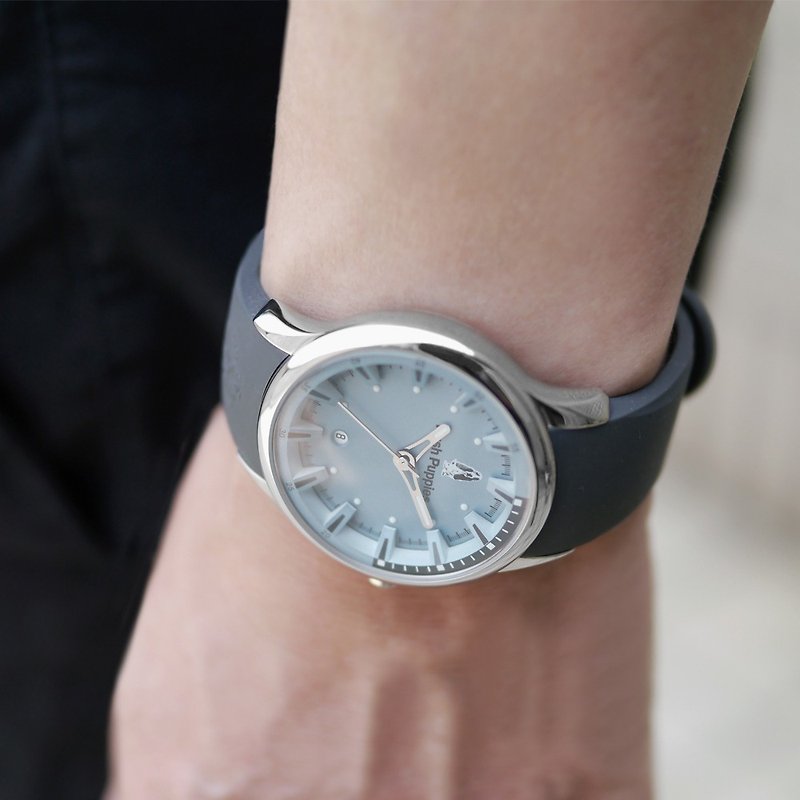 Hush Puppies | Three-hand Date Gray Silicon Watch (HP3570) - Men's & Unisex Watches - Stainless Steel Blue