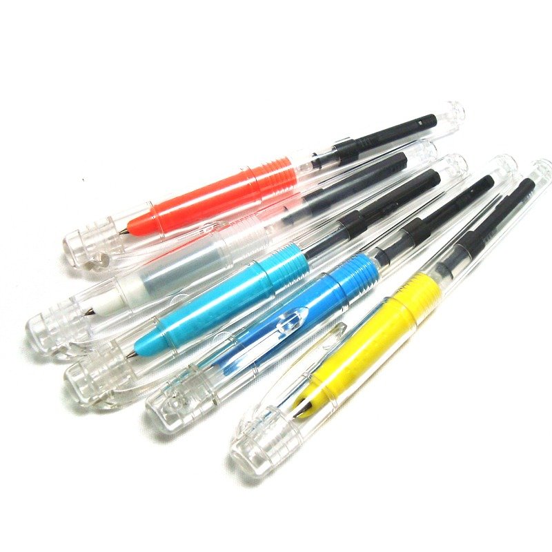Transparent pen - dark tip - ปากกาหมึกซึม - พลาสติก หลากหลายสี