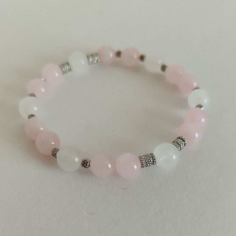 Stylish Rose Quartz Jade Bracelet for Women. Love Amulet - 手鍊/手環 - 半寶石 多色