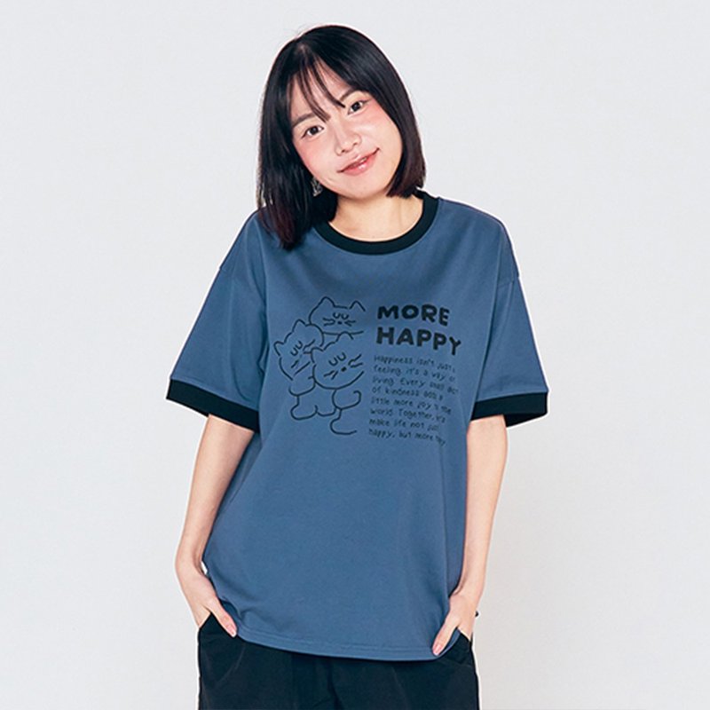 Romane Brunch Brother More Happy T-shirt - 女 T 恤 - 棉．麻 