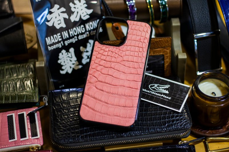 iPhone電話殻鱷魚皮手工保護套case - 手機殼/手機套 - 真皮 多色