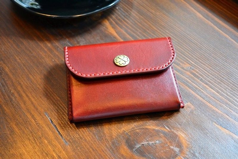 Genuine cowhide vegetable tanned leather handmade coin purse snap-type coin bag gift size and color can be customized - Coin Purses - Genuine Leather Multicolor