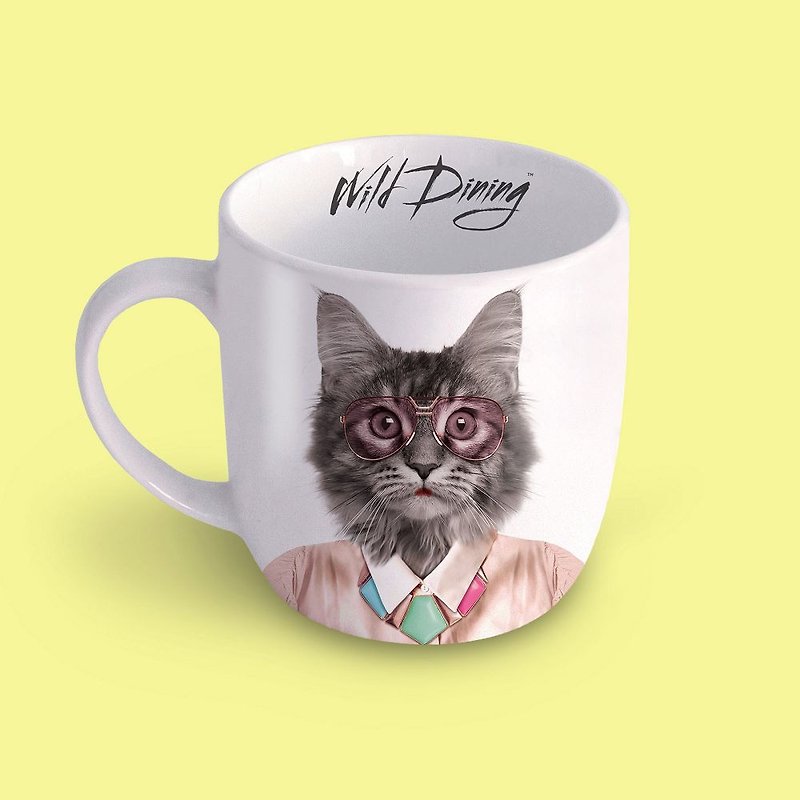 British Mustard Animal Mug - Cat - Mugs - Pottery 