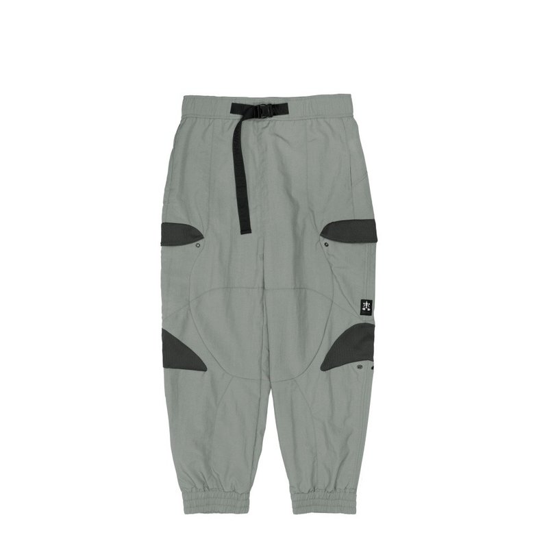 Ribbed cut-out three-dimensional trousers-grey - Men's Pants - Nylon 