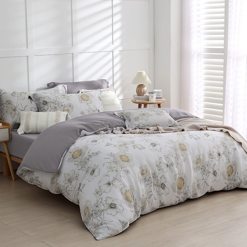 HOYACASA Moxiang Qinglan 100% antibacterial Tencel dual-use quilt and bed bag set (double/large/extra large) - เครื่องนอน - วัสดุอีโค ขาว