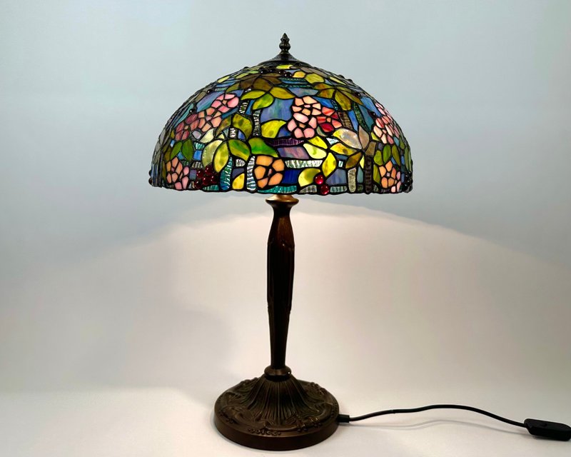 蒂芬妮檯燈照明臥室青銅底座來自法國 1960 年 - 燈具/燈飾 - 琉璃 多色